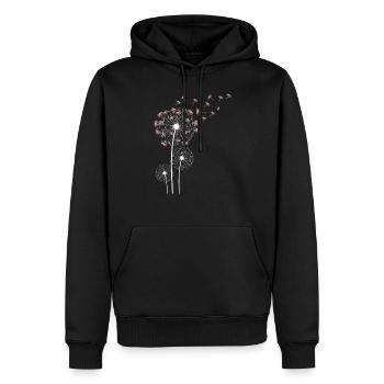 Flamant pissenlit - Sweat à capuche Premium bio Homme - noir - Devant - Nico (187cm)