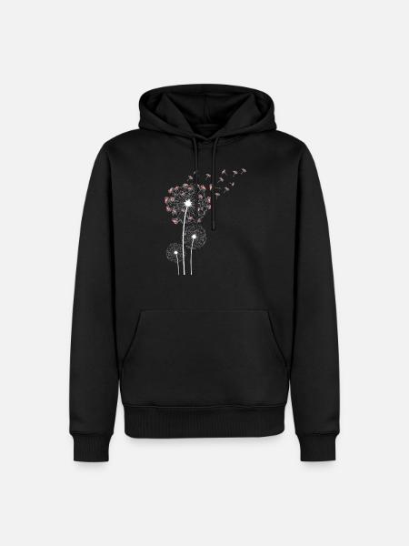 Dandelion flamingo - Men’s Premium Organic Hoodie - black