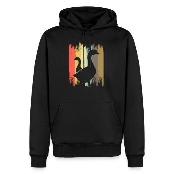Gans - Männer Premium Bio Hoodie - Schwarz - Vorne - Nico (187cm)