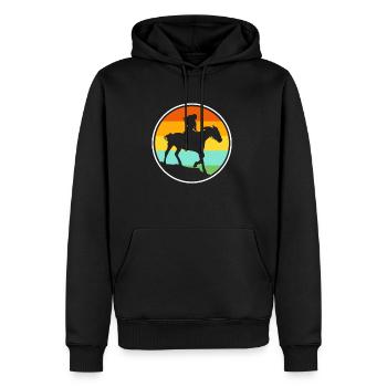 cheval - Sweat à capuche Premium bio Homme - noir - Devant - Nico (187cm)