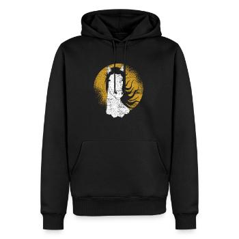 cheval - Sweat à capuche Premium bio Homme - noir - Devant - Nico (187cm)