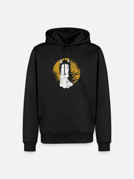 cheval - Sweat à capuche Premium bio Homme - noir
