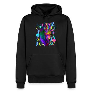 Cheval préféré animal - Sweat à capuche Premium bio Homme - noir - Devant - Nico (187cm)