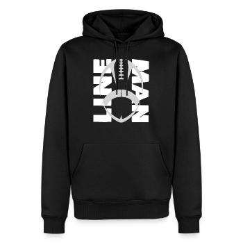 Monteur de lignes - football - Sweat à capuche Premium bio Homme - noir - Devant - Nico (187cm)