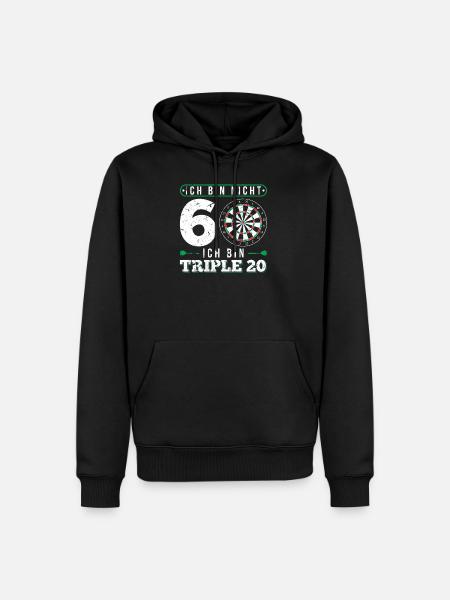60. Geburtstag Dart Lustig 60 Jahre Alt Geschenk - Männer Premium Bio Hoodie - Schwarz