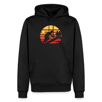 Dachdecker - Männer Premium Bio Hoodie - Schwarz - Vorne - Nico (187cm)