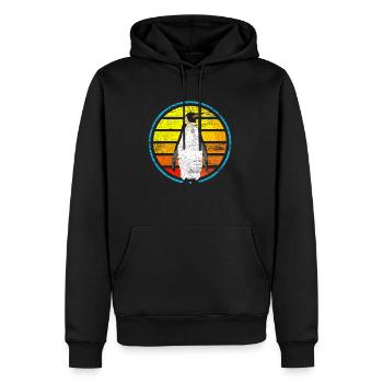 Pinguin - Männer Premium Bio Hoodie - Schwarz - Vorne - Nico (187cm)