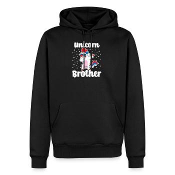 Bro Einhorn, das Bruder-Geschenk abtupft - Männer Premium Bio Hoodie - Schwarz - Vorne - Nico (187cm)