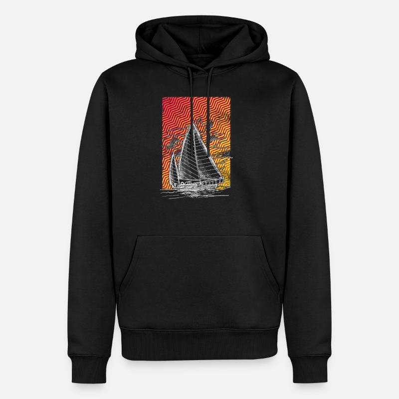 navigation à voile - Sweat à capuche Premium bio Homme - noir