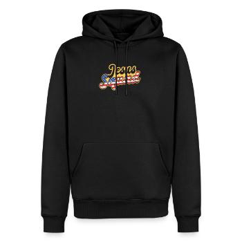Drapeau de Jésus cadeau de l'équipe de Jésus - Sweat à capuche Premium bio Homme - noir - Devant - Nico (187cm)