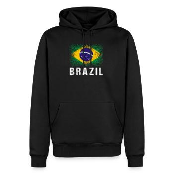Brasilien - Männer Premium Bio Hoodie - Schwarz - Vorne - Nico (187cm)