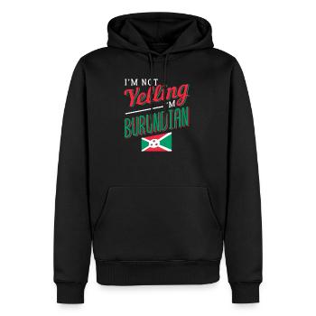Burundi - Sweat à capuche Premium bio Homme - noir - Devant - Nico (187cm)
