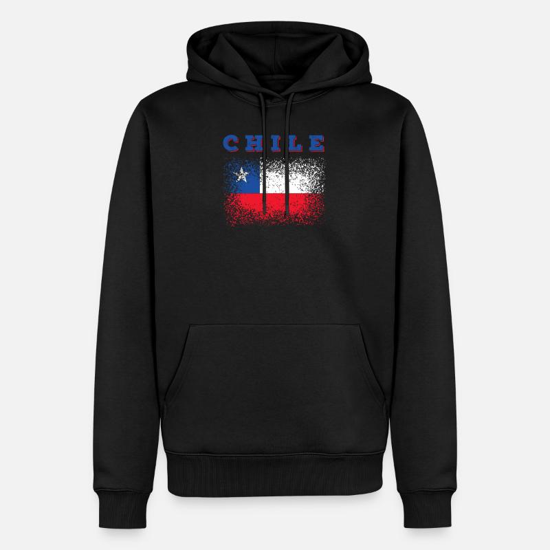 Drapeau chilien - Sweat à capuche Premium bio Homme - noir