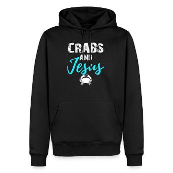 Crabs And Jesus - Chrisitan - Männer Premium Bio Hoodie - Schwarz - Vorne - Nico (187cm)