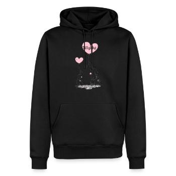 Éléphants avec des félicitations de ballon - Sweat à capuche Premium bio Homme - noir - Devant - Nico (187cm)
