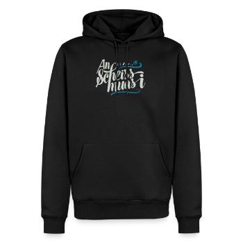 An Scheiss Muas I Bayrischer Sprüche Dialekt - Männer Premium Bio Hoodie - Schwarz - Vorne - Nico (187cm)