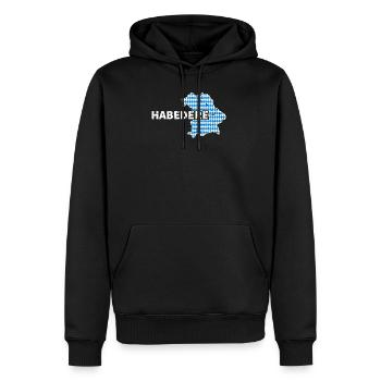 Habe Die Ehre Bayrischer Gruß Habedere Boarisch - Männer Premium Bio Hoodie - Schwarz - Vorne - Nico (187cm)