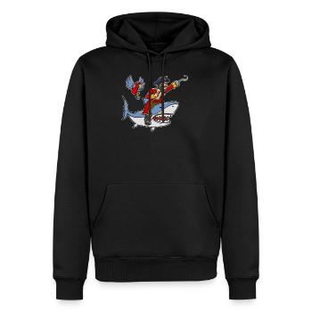 Pirat Piraten Hai Haifisch Papagei Geschenk - Männer Premium Bio Hoodie - Schwarz - Vorne - Nico (187cm)