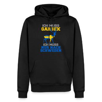 Ich Muss Gar Nichts Ich Muss Nur Nach Schweden - Männer Premium Bio Hoodie - Schwarz - Vorne - Nico (187cm)