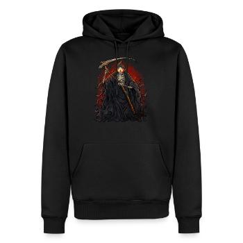 Crâne de squelette de faux faux de Senseman - Sweat à capuche Premium bio Homme - noir - Devant - Nico (187cm)