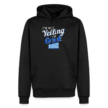Grèce - Sweat à capuche Premium bio Homme - noir - Devant - Nico (187cm)