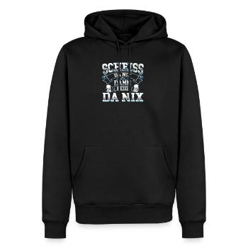 Scheiss Da Nix Dann Feid Da Nix Bayrische Redeart - Sweat à capuche Premium bio Homme - noir - Devant - Nico (187cm)