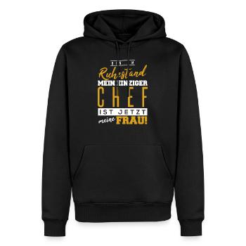 Herren Witziges Bin im Ruhestand T-Shirt I Rentner - Männer Premium Bio Hoodie - Schwarz - Vorne - Nico (187cm)
