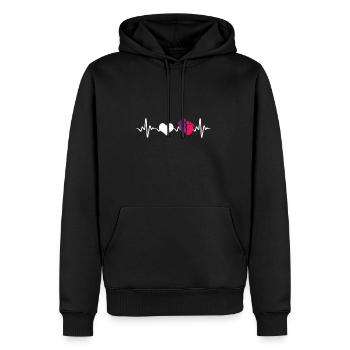 Hebamme Puls Herz - Männer Premium Bio Hoodie - Schwarz - Vorne - Nico (187cm)