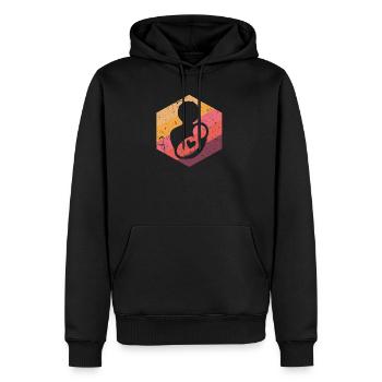 Sage-femme - Sweat à capuche Premium bio Homme - noir - Devant - Nico (187cm)