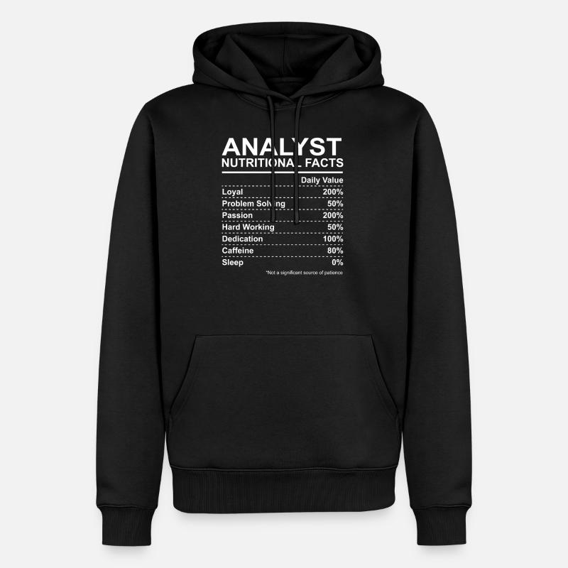 Analyst Nutritional Facts - Männer Premium Bio Hoodie - Schwarz