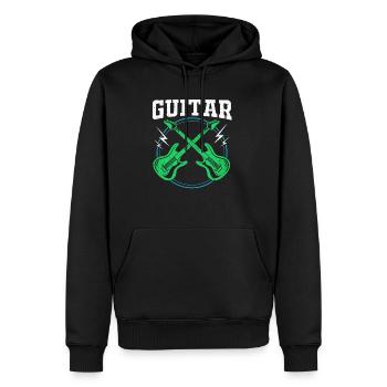 guitare - Sweat à capuche Premium bio Homme - noir - Devant - Nico (187cm)