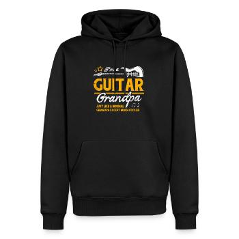 guitare - Sweat à capuche Premium bio Homme - noir - Devant - Nico (187cm)