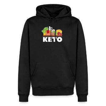 Keto diététique - Sweat à capuche Premium bio Homme - noir - Devant - Nico (187cm)