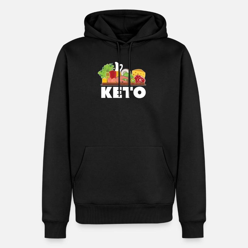 Keto diététique - Sweat à capuche Premium bio Homme - noir