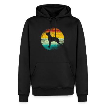 Boxer - Männer Premium Bio Hoodie - Schwarz - Vorne - Nico (187cm)