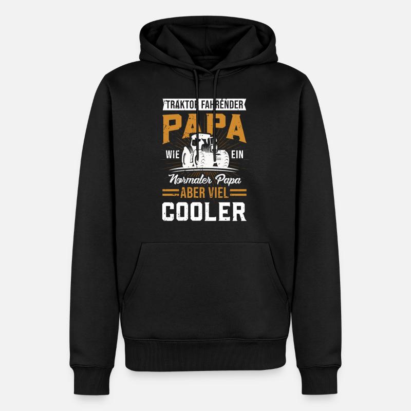 TRAKTOR FAHRENDER PAPA - Männer Premium Bio Hoodie - Schwarz