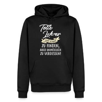 Tolle Lehrer sind schwer zu finden - Männer Premium Bio Hoodie - Schwarz - Vorne - Nico (187cm)