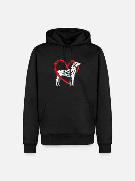 Dalmatian heart - Men’s Premium Organic Hoodie - black