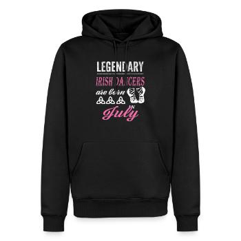 Irish Dance Legends est né en juillet - Sweat à capuche Premium bio Homme - noir - Devant - Nico (187cm)