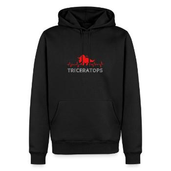 Triceratops - Sweat à capuche Premium bio Homme - noir - Devant - Nico (187cm)