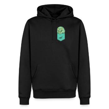 Triceratops - Sweat à capuche Premium bio Homme - noir - Devant - Nico (187cm)