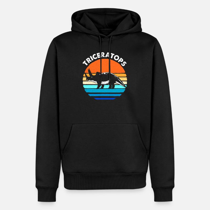 Triceratops - Männer Premium Bio Hoodie - Schwarz