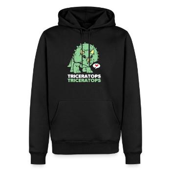 Triceratops - Sweat à capuche Premium bio Homme - noir - Devant - Nico (187cm)
