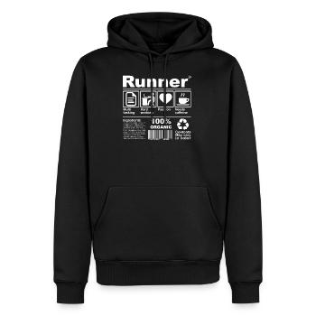 coureur - Sweat à capuche Premium bio Homme - noir - Devant - Nico (187cm)