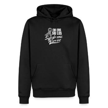 Ehlers Danlos Syndrome Zebra Warrior Gift - Men’s Premium Organic Hoodie - black - Front - Nico (187cm)