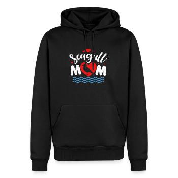 Möwe - Männer Premium Bio Hoodie - Schwarz - Vorne - Nico (187cm)