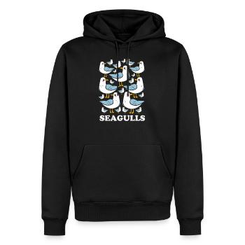 Mouette cadeau oiseau de mer Moin Oiseau de mer hirondelles - Sweat à capuche Premium bio Homme - noir - Devant - Nico (187cm)