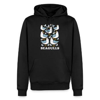 Möwe - Männer Premium Bio Hoodie - Schwarz - Vorne - Nico (187cm)