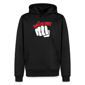 Mücke T-Shirt I Faust Spencer Mücke - Männer Premium Bio Hoodie - Schwarz - Vorne - Nico (187cm)