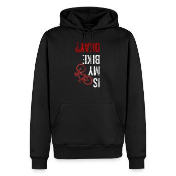 Chute de vélo - Sweat à capuche Premium bio Homme - noir - Devant - Nico (187cm)